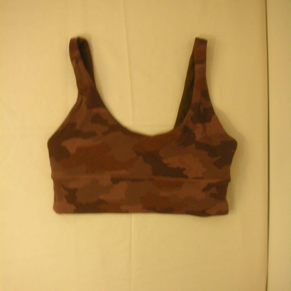 Lululemon Reversible Align Sports Bra Size 6‎ Nulu Camo Mauve Olive Yoga